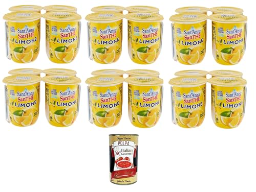 Sant’Anna SanThè Limone Zitronentee Mit echtem Aufguss von schwarzem Tee in Sant'anna-Wasser 24 x 200 ml+Italian Gourmet polpa 400g von Italian Gourmet E.R.