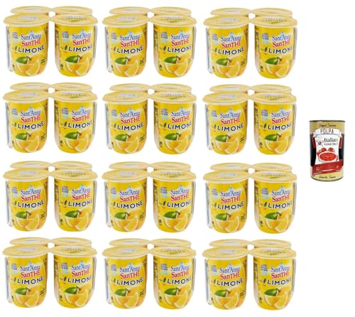 Sant’Anna SanThè Limone Zitronentee Mit echtem Aufguss von schwarzem Tee in Sant'anna-Wasser 48 x 200 ml+Italian Gourmet polpa 400g von Italian Gourmet E.R.