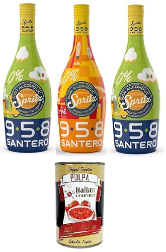 Santero 958 Spritz 0% Alkoholfrei 3x 750ml + Italian Gourmet polpa 400g von Italian Gourmet E.R.