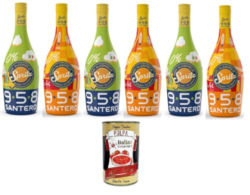 Santero 958 Spritz 0% Alkoholfrei 6x 750ml + Italian Gourmet polpa 400g von Italian Gourmet E.R.