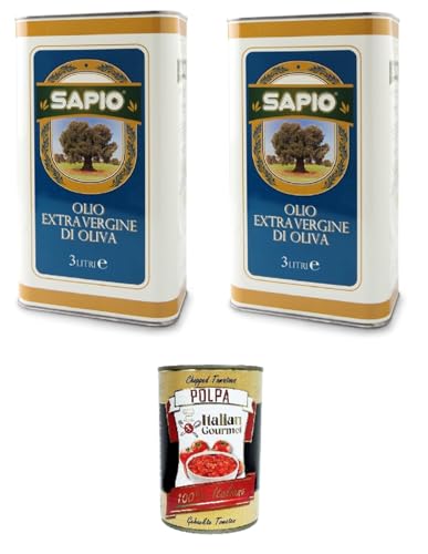 Sapio Olio Extravergine di Oliva Extra natives Olivenöl 2x3lt+ Italian Gourmet polpa 400g von Italian Gourmet E.R.