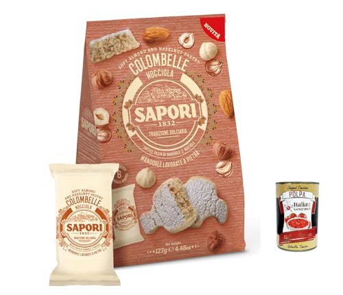 Sapori Colombelle Nocciola feine und leckere Haselnüsse und aromatische und knackige Mandeln 127gBeutel 6 Praktischen Einzelportionen+ Italian Gourmet polpa 400g von Italian Gourmet E.R.