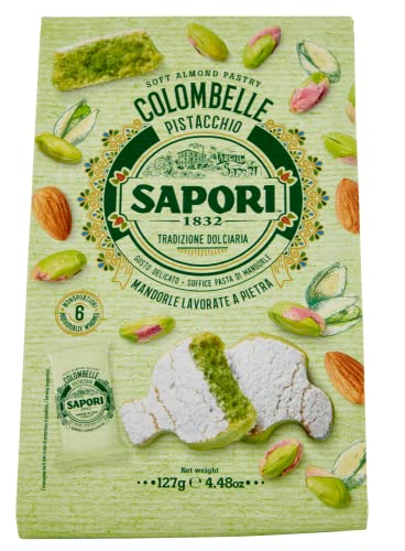 Sapori Colombelle Pistacchio Weiche Pistazien-Mandel-Paste Mandelpaste Süßware Produkt 127g Beutel 6 Praktischen Einzelportionen von Italian Gourmet E.R.