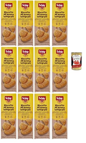 Schär, Biscotto all'Avena Ricco di Fibre integrale, Haferkekse reich an Vollkornfasern, , Quelle für Vitamin B1 und Eisen, glutenfrei und palmölfrei, 12x 130g + Italian Gourmet polpa 400g von Italian Gourmet E.R.