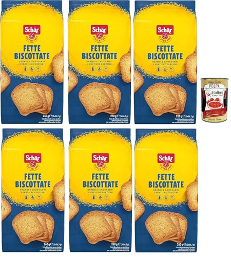 Schär, Fette Biscottate, senza glutine, Zwieback Glutenfreie, Speziell für Menschen mit Glutenunverträglichkeit entwickelt, 6x 260g + Italian Gourmet polpa 400g von Italian Gourmet E.R.