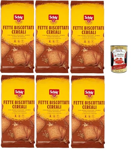 Schär, Fette Biscottate ai Cereali, senza glutine, Zwieback Glutenfreie, Speziell für Menschen mit Glutenunverträglichkeit entwickelt, 6x 260g + Italian Gourmet polpa 400g von Italian Gourmet E.R.