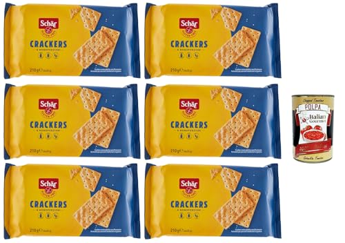 Schär Crackers senza Glutine, Glutenfreie Cracker. Speziell für Menschen mit Glutenunverträglichkeit entwickelt, 6x 210g + Italian Gourmet polpa 400g von Italian Gourmet E.R.