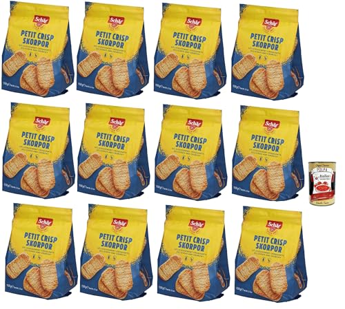 Schär Crostini senza Glutine, Glutenfreie Croutons, Speziell für Menschen mit Glutenunverträglichkeit entwickelt, 12x 150g + Italian Gourmet polpa 400g von Italian Gourmet E.R.