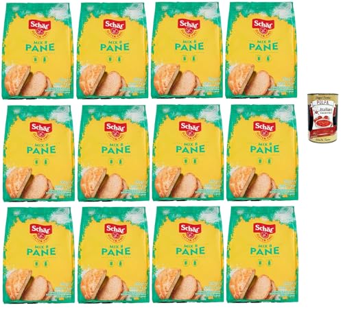 Schär Mix Pane - Mix B Preparato per Pane e Impasti Lievitati senza Glutine, Mischen Sie für Brot, bereit zum gekochten, glutenfreien Teig, 12x 500g + Italian Gourmet polpa 400g von Italian Gourmet E.R.