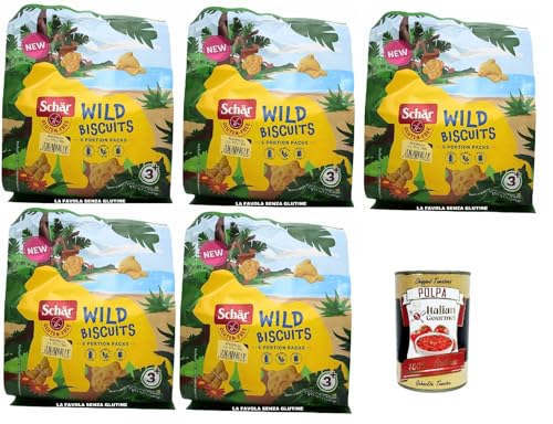 Schar Biscotti wild biscuits senza glutine e senza lattosio, Glutenfreie und laktosefreie Kekse, gluten free e lactose free biscuits 5x 155 + Italian Gourmet polpa 400g von Italian Gourmet E.R.