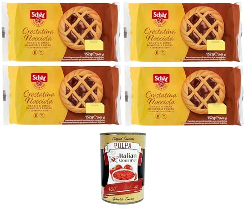 Schar Crostatina Nocciola senza glutine Schar Glutenfreie Haselnuss-Tarte 4x152gr + Italian Gourmet polpa 400g von Italian Gourmet E.R.