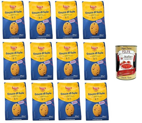 Schar Gocce di Sole Biscotti di pasta frolla con gocce di cioccolato Mürbeteigkekse mit Schokoladenstückchen 12x200gr + Italian Gourmet polpa 400g von Italian Gourmet E.R.