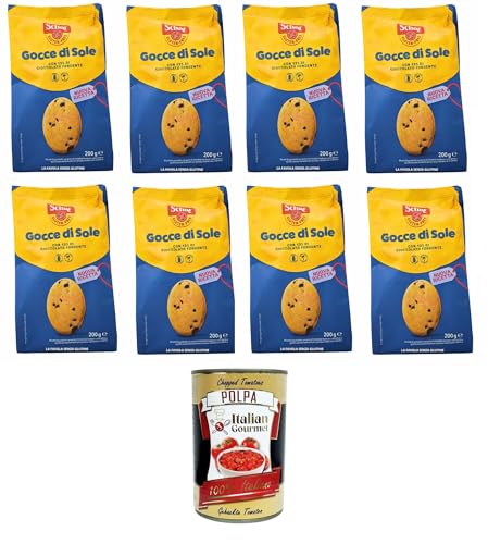 Schar Gocce di Sole Biscotti di pasta frolla con gocce di cioccolato Mürbeteigkekse mit Schokoladenstückchen 8x200gr + Italian Gourmet polpa 400g von Italian Gourmet E.R.