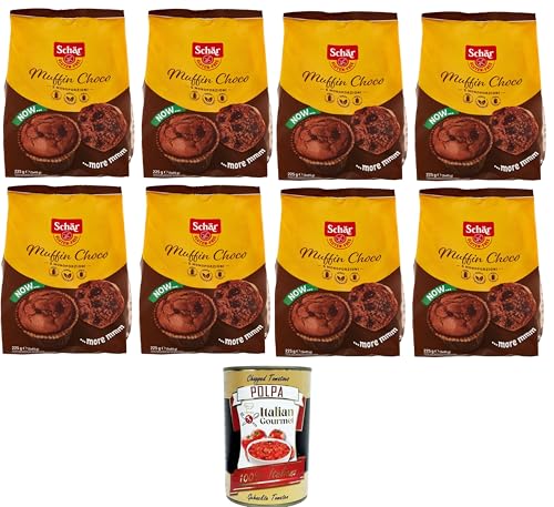 Schar Muffin Choco Glutenfreie Kuchen mit Schokolade und Kakao, speziell für Menschen mit Glutenunverträglichkeit 8x225gr + Italian Gourmet polpa 400g von Italian Gourmet E.R.