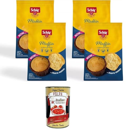 Schar Muffin senza glutine, senza olio di palma e senza conservanti Glutenfreie Muffins, ohne Palmöl und ohne Konservierungsstoffe 4x225gr + Italian Gourmet polpa 400g von Italian Gourmet E.R.