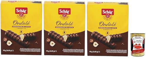 Schar Ondulè, glutenfrei riegel Schokoladen- und Haselnuss, gluten free chocolate and hazelnut bar, 3x 90g + Italian Gourmet polpa 400g von Italian Gourmet E.R.