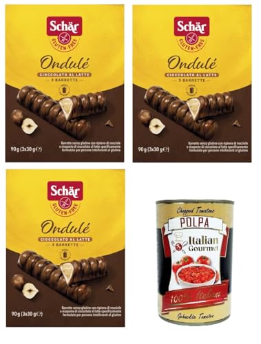 Schar Ondulè Riegel mit Haselnussfüllung, überzogen mit Milchschokolade 3x90gr + Italian Gourmet polpa 400g von Italian Gourmet E.R.