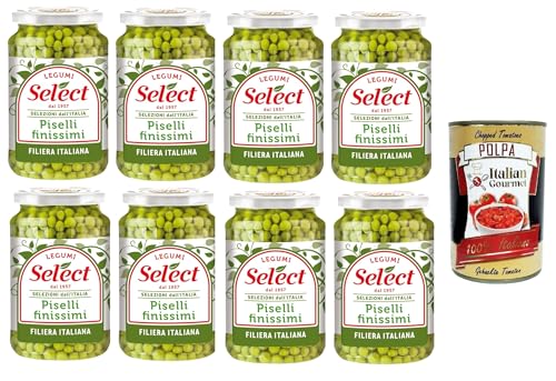 Select Piselli Finissimi Selezione dall'Italia Sehr feine Erbsenauswahl aus Italien 8x360gr + Italian Gourmet polpa 400g von Italian Gourmet E.R.