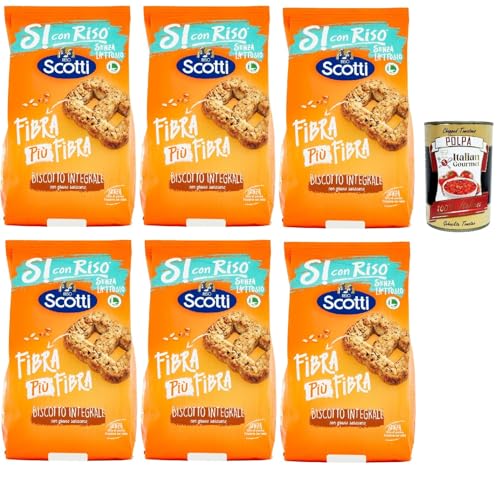 Si con Riso - Biscotto integrali- Kekse Vollkorn, Laktose -freie und palmenfreie Kekse, Lactose -free biscuits 6x 350 g + Italian Gourmet polpa 400g von Italian Gourmet E.R.