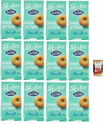 Si con Riso - Frollino con Riso - Laktose -freie und palmenfreie Kekse, Lactose -free biscuits 12x 350 g + Italian Gourmet polpa 400g von Italian Gourmet E.R.