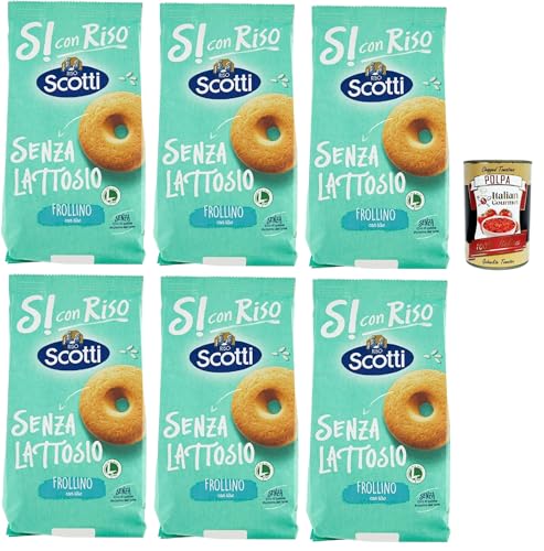 Si con Riso - Frollino con Riso - Laktose -freie und palmenfreie Kekse, Lactose -free biscuits 6x 350 g + Italian Gourmet polpa 400g von Italian Gourmet E.R.