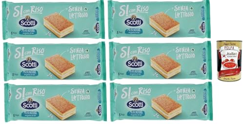 Si con Riso - Merendine con Farina di Riso - kuchen Snacks mit Reismehl, Laktose -freie Süße Snacks, Palmöl ohne, 6x 200g + Italian Gourmet polpa 400g von Italian Gourmet E.R.