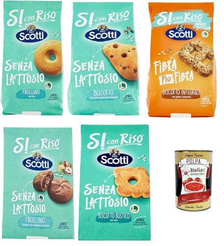 Si con Riso -Testpaket Laktose -freie und palmenfreie Kekse, Lactose -free biscuits 5 stuck + Italian Gourmet polpa 400g von Italian Gourmet E.R.