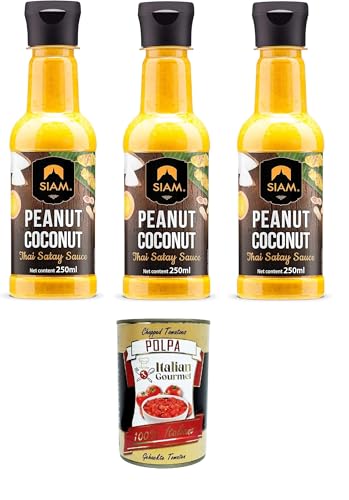 Siam Peanut Coconut Thai Satay Sauce 3x 250 ml+ Italian Gourmet polpa 400g von Italian Gourmet E.R.