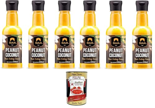 Siam Peanut Coconut Thai Satay Sauce 6 x 250 ml+ Italian Gourmet polpa 400g von Italian Gourmet E.R.