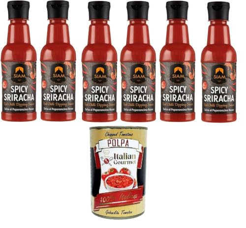 Siam Scharfe Sriracha-Rot-Chili-Dip-Sauce 6x 250 ml+ Italian Gourmet polpa 400g von Italian Gourmet E.R.