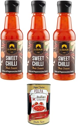 Siam Süße Chilly-Sauce 3x250 ml+ Italian Gourmet polpa 400g von Italian Gourmet E.R.