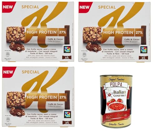 Special K High Protein 27% Caffè & Cacao Kaffee & Kakao 3x112gr (4 x 28 g)+ Italian Gourmet polpa 400g von Italian Gourmet E.R.