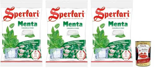 Sperlari Menta, Caramelle alla menta, Münzbonbons, lollies Süßigkeiten. 3x 500g + italian Gourmet polpa 400g von Italian Gourmet E.R.