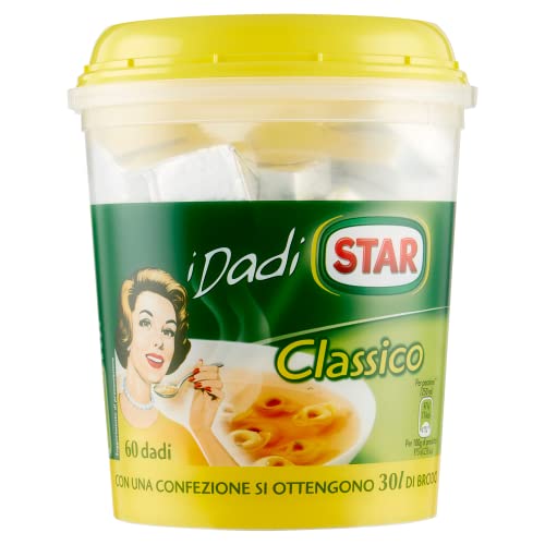 Star I Dadi Classico Brühwürfel Packung mit 60 Würfeln,Etwa 30 Liter Brühe werden erhalten,600g Lebensmittelzubereitung für Brühe von Italian Gourmet E.R.