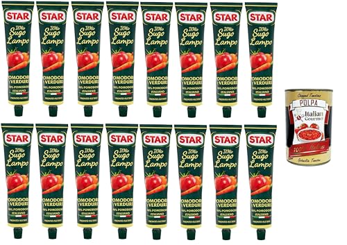 Star Il Mio Sugo Lampo Tomaten-Gemüse-Sauce, 16x 140gr+ Italian Gourmet polpa 400g von Italian Gourmet E.R.