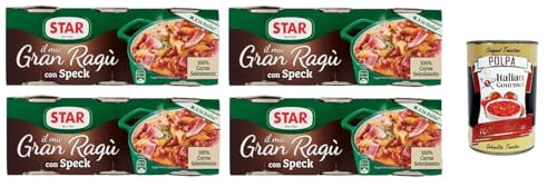 Star il mio Gran Ragù Speck mit 100% italienischem Fleisch und Speck, 4 Packung mit 3 Dosen à 100g + Italian Gourmet polpa 400g von Italian Gourmet E.R.
