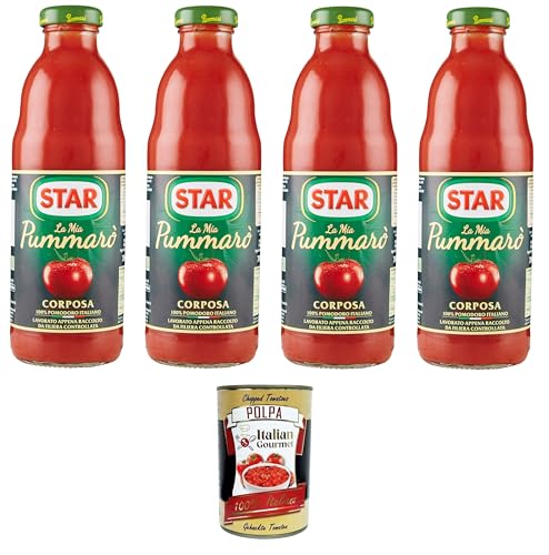 Star la mia Passata di Pomodoro Pummarò Corposa mein vollmundiges Pummarò-Tomatenpüree 4x700gr + Italian Gourmet polpa 400g von Italian Gourmet E.R.