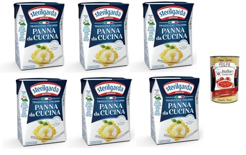 Sterilgarda Panna da Cucina,Italienische Kochsahne, Verpackung 6x 200ml + Italian Gourmet polpa 400g von Italian Gourmet E.R.