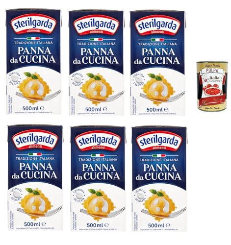 Sterilgarda Panna da Cucina,Italienische Kochsahne, Verpackung 6x 500ml + Italian Gourmet polpa 400g von Italian Gourmet E.R.
