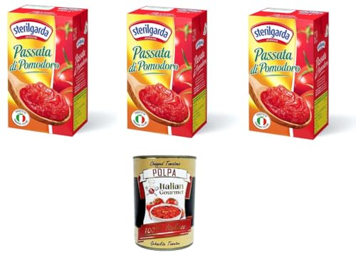 Sterilgarda passata di pomodoro BRICK Tomatenpüree 3x1000gr + Italian Gourmet polpa 400g von Italian Gourmet E.R.