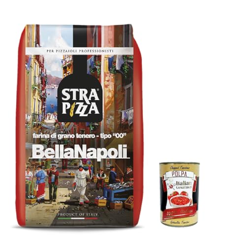 Strapizza Bella Napoli Rossa, farina di grano tenero, tipo "00", Pizzamehl fur pizza, Mehl 10kg + Italian Gourmet polpa 400g von Italian Gourmet E.R.