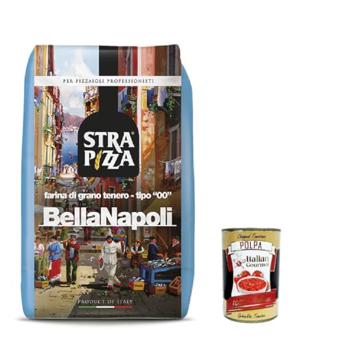 Strapizza Bella Napoli blu, farina di grano tenero, tipo "00", Pizzamehl fur pizza, Mehl 10kg + Italian Gourmet polpa 400g von Italian Gourmet E.R.