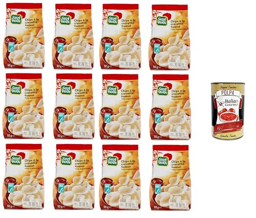 Suzi Wan Cialde di gamberetti Shrimp Waffles, Knusprige Waffeln aus Tapiokamehl und Garnelen 12x 50 g+ Italian Gourmet polpa 400g von Italian Gourmet E.R.