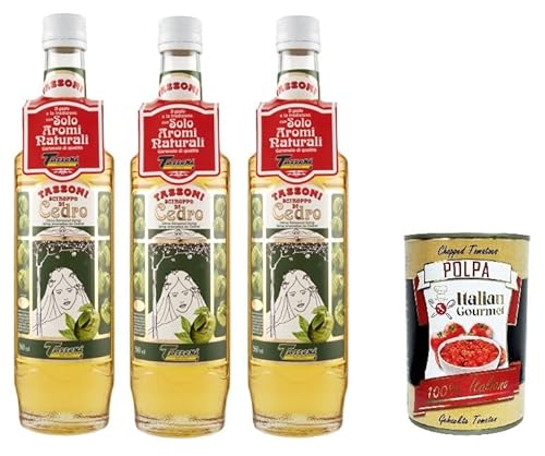 Tassoni- Sciroppo di Cedro Zedernsirup Nur natürliche Aromen 3x 560ml + Italian Gourmet polpa 400g von Italian Gourmet E.R.