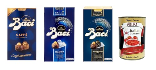 Testpaket Baci Perugina Caffe', Classico und Fondente Schokolade dunkle Pralinen,3x 200 g Box gefüllt + Italian Gourmet polpa 400g von Italian Gourmet E.R.