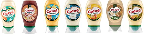 Testpaket Calvè Salsa sauces Mayonnaise mayo classica salsa burger top down 7 stuck von Italian Gourmet E.R.