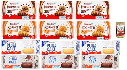 Testpaket Kinder, Croissant neu Kuchen Kornetti Kakao und Apikose Plumcake kakao und Yougurt, 12 Stück + Italian Gourmet polpa 400g von Italian Gourmet E.R.