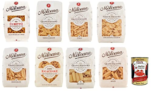 Testpaket La Molisana 8x 500g Pasta Lenta Lavorazione Teigwaren aus Hartweizengrieß Bronze-Zeichnung + Italian Gourmet Polpa 400g von Italian Gourmet E.R.