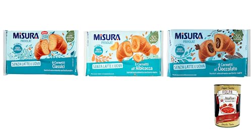 Testpaket Misura Cornetti Privolat Classici Cioccolato Albicocca Croissants, ohne Milch und Eier + Italian Gourmet polpa 400g von Italian Gourmet E.R.