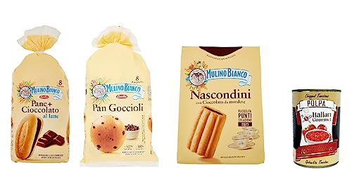 Testpaket Mulino Bianco kekse und Kuchen mit Schokolade Nascondini, Pane e cioccolato und Pan goccioli + Italian gourmet polpa 400g von Italian Gourmet E.R.